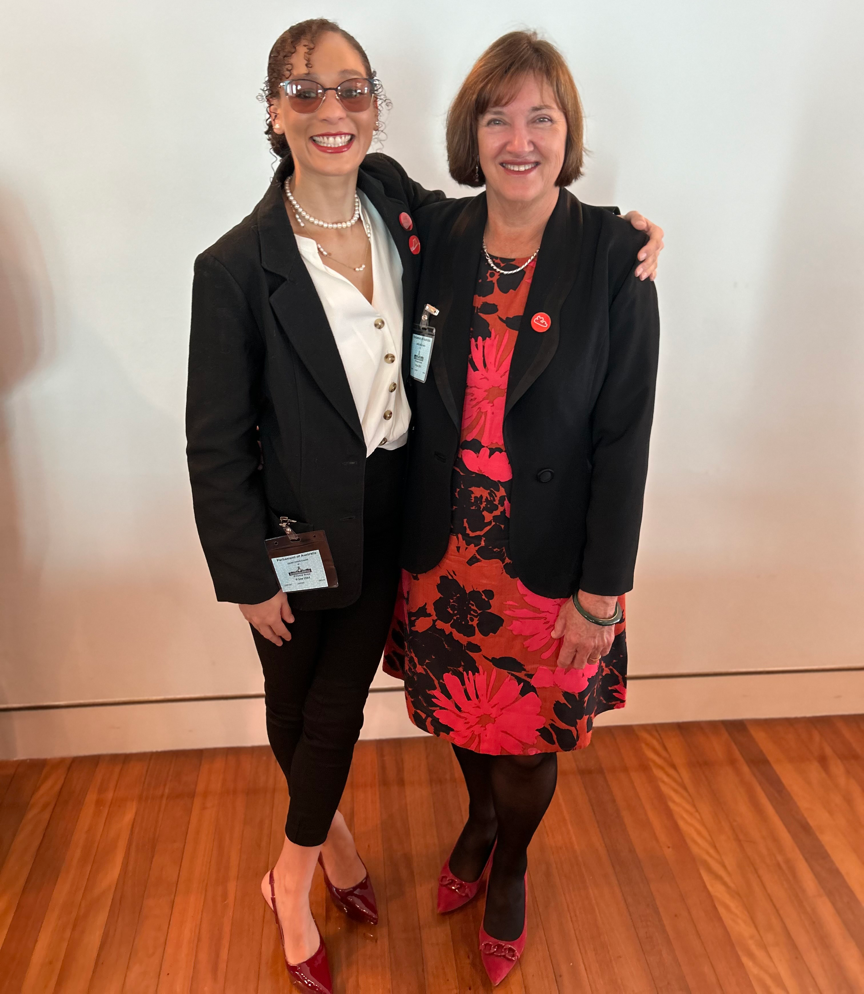 FASD advocate Jessica Birch with FASD Hub Chair Distinguished Professor Elizabeth Elliott AM